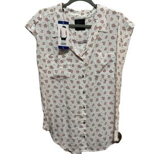 Jachs Girlfriend - size Large - cotton / rayon button up sleeveless top NWT